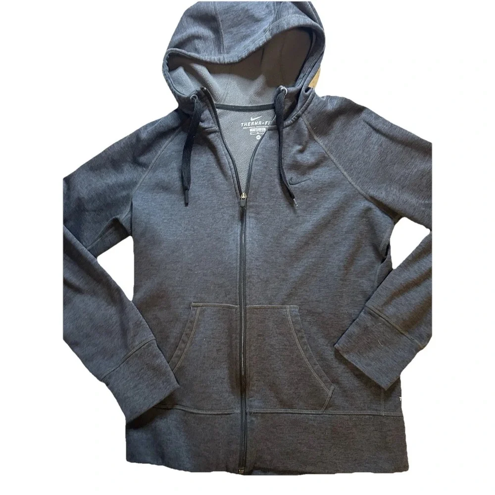 Nike Therma Fit Women's Medium Full Zip Running Sweatshirt Lightweight ThumbHole